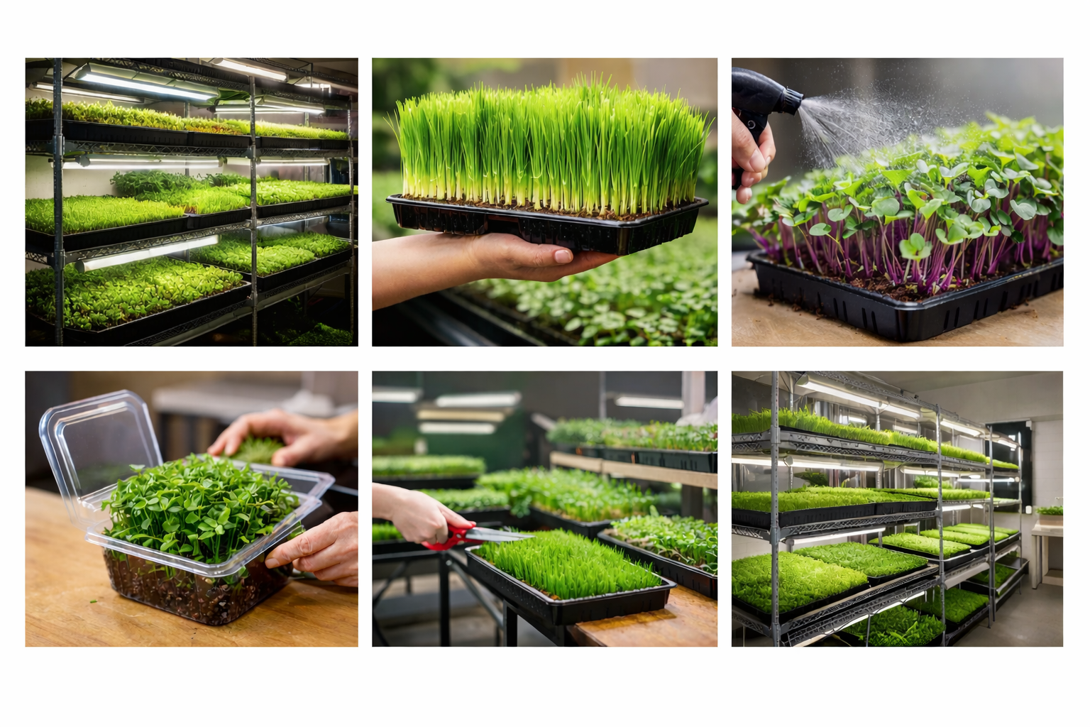 Home grown microgreens racks