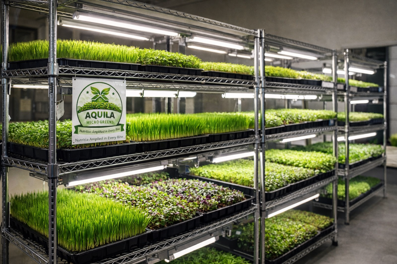 Fresh microgreens trays