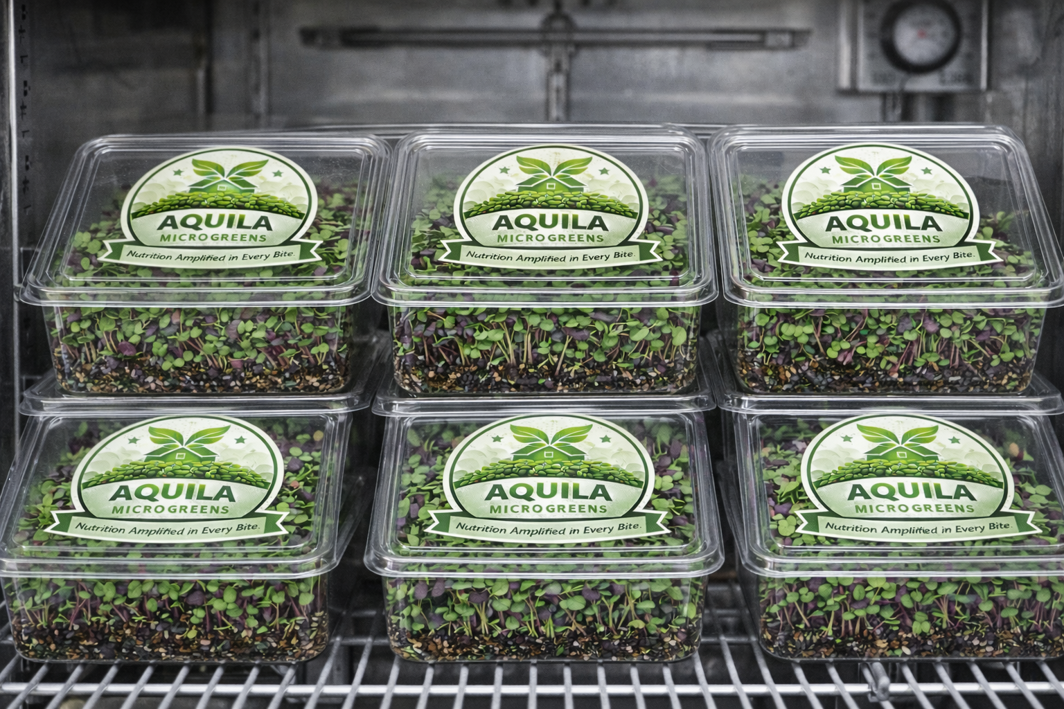 Packed microgreens boxes